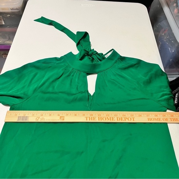Milly Emerson Dress Kelly Green Long Sleeve Silk Blend Size 6 Q2 - Picture 11 of 11
